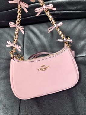 NWT Coach Teri Mini Crossbody Bag With Bows In Soft Pink CDW68
